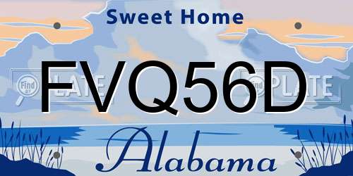 FVQ56D Alabama License Plate