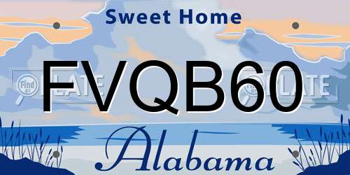 FVQB60 Alabama License Plate