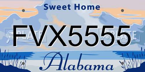 FVX5555 Alabama License Plate