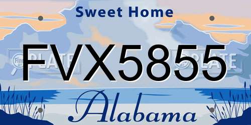 FVX5855 Alabama License Plate