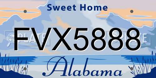 FVX5888 Alabama License Plate