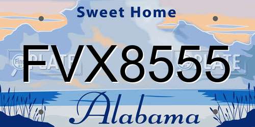FVX8555 Alabama License Plate