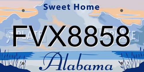 FVX8858 Alabama License Plate