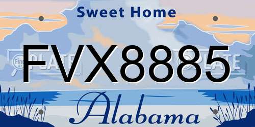 FVX8885 Alabama License Plate