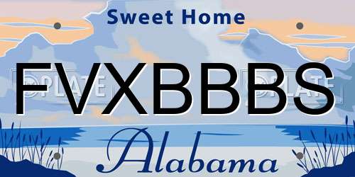FVXBBBS Alabama License Plate