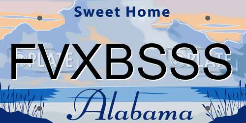 FVXBSSS Alabama License Plate