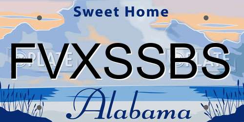 FVXSSBS Alabama License Plate