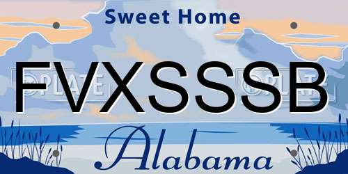 FVXSSSB Alabama License Plate