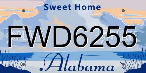 FWD6255 Alabama License Plate