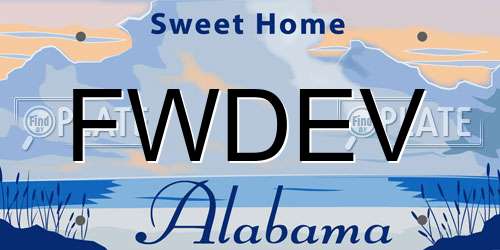 FWDEV Alabama License Plate