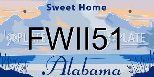 FWII51 Alabama License Plate