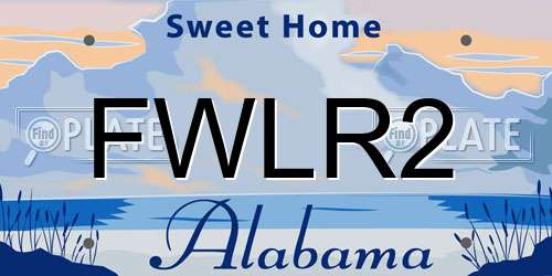 FWLR2 Alabama License Plate