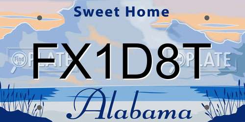FX1D8T Alabama License Plate