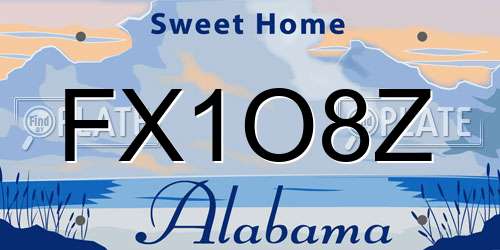 FX1O8Z Alabama License Plate