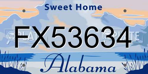 FX53634 Alabama License Plate