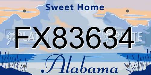 FX83634 Alabama License Plate
