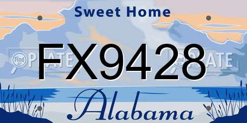FX9428 Alabama License Plate
