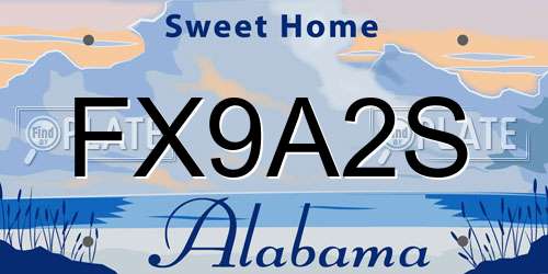 FX9A2S Alabama License Plate
