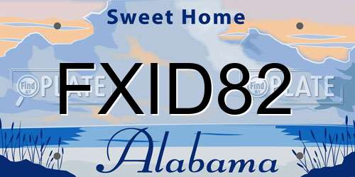 FXID82 Alabama License Plate