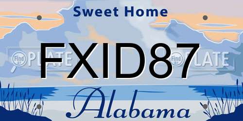 FXID87 Alabama License Plate