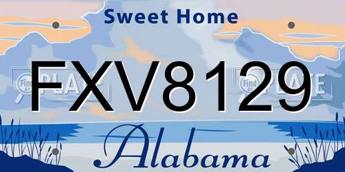 FXV8129 Alabama License Plate