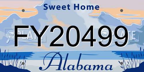 FY20499 Alabama License Plate