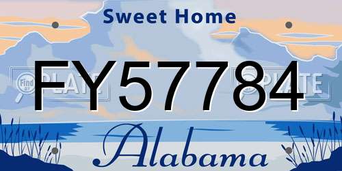 FY57784 Alabama License Plate