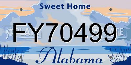 FY70499 Alabama License Plate