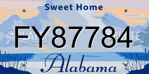 FY87784 Alabama License Plate