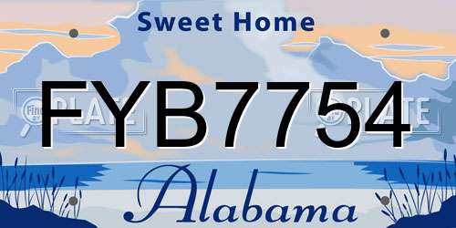 FYB7754 Alabama License Plate