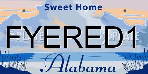 FYERED1 Alabama License Plate