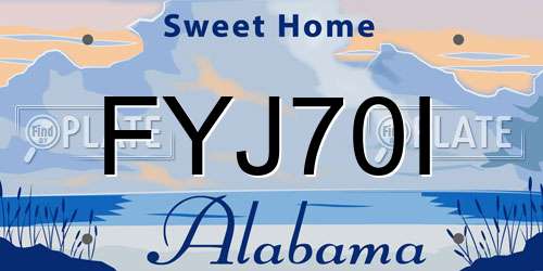 FYJ70I Alabama License Plate