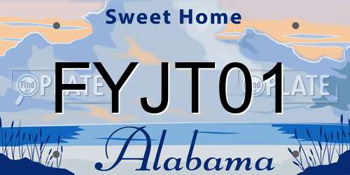 FYJT01 Alabama License Plate