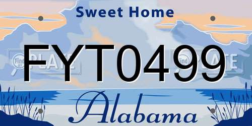 FYT0499 Alabama License Plate