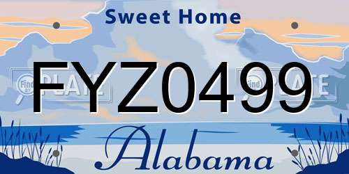 FYZ0499 Alabama License Plate
