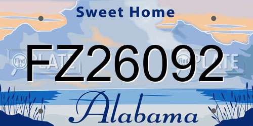 FZ26092 Alabama License Plate