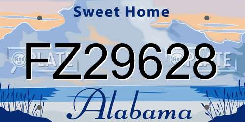 FZ29628 Alabama License Plate