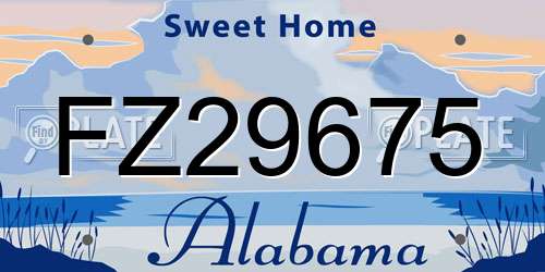 FZ29675 Alabama License Plate