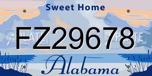FZ29678 Alabama License Plate