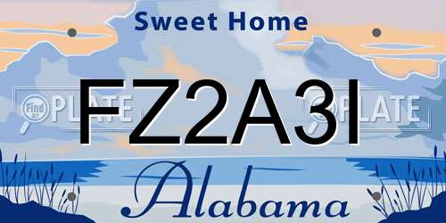 FZ2A3I Alabama License Plate