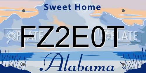 FZ2E0T Alabama License Plate