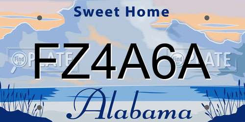 FZ4A6A Alabama License Plate