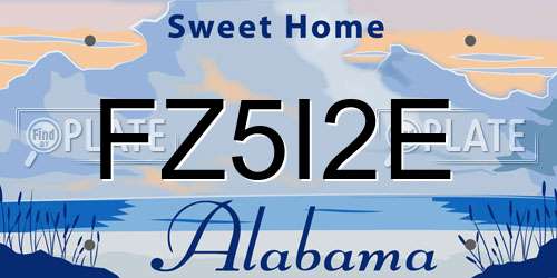 FZ5I2E Alabama License Plate