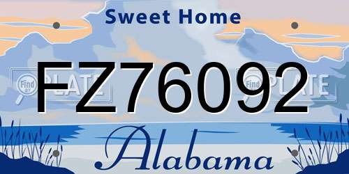 FZ76092 Alabama License Plate