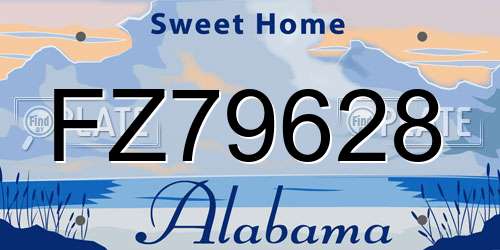 FZ79628 Alabama License Plate