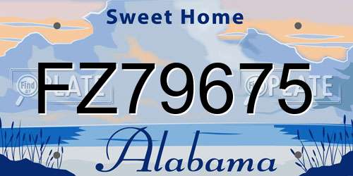 FZ79675 Alabama License Plate