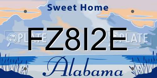FZ8I2E Alabama License Plate