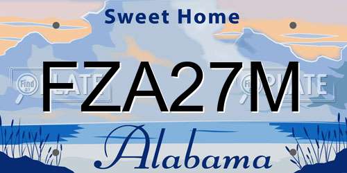 FZA27M Alabama License Plate