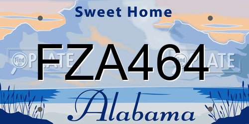 FZA464 Alabama License Plate