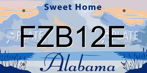FZB12E Alabama License Plate